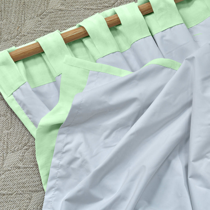 Rideau occultant en lin Vert Menthe sur mesure à pattes cachées