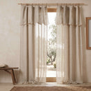 Cortinado em linho con bourdon natural
