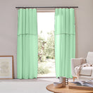 Cortina de panel con bourdon en lino verde menta