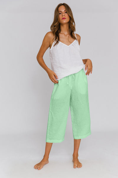 Pantalones sueltos con cintura elástica RUth. Pantalones de lino lavado  para mujer. Pantalones de lino disponibles en 50 colores -  España