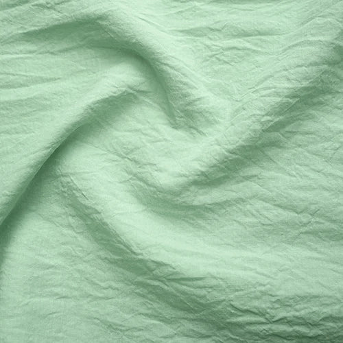 drap plat lin lavé bord bourdon Vert Menthe