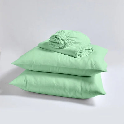 Ensemble de draps en lin lavé Vert menthe