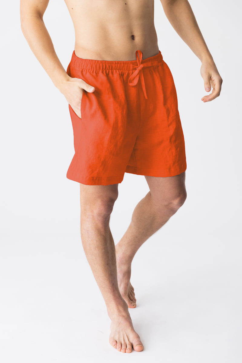 Short de pyjama en lin français Corail 