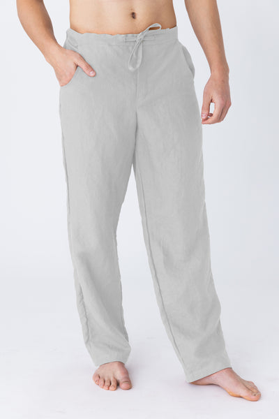 Pantalon décontracté en lin Gris Minéral #colour_gris-mineral