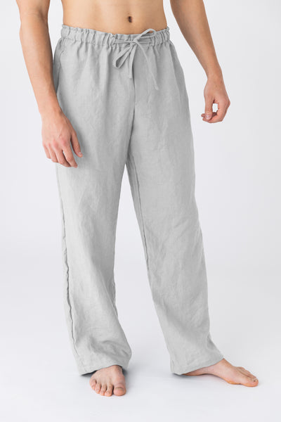 Pantalon de pyjama pour homme en lin “Diego” Gris Minéral