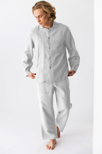Pyjama en lin pour homme “Ronaldo” Gris Minéral #colour_gris-mineral