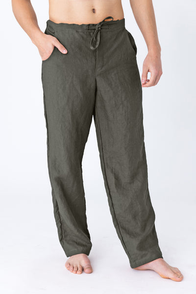 Pantalon décontracté en lin Gris Plomb #colour_gris-plomb