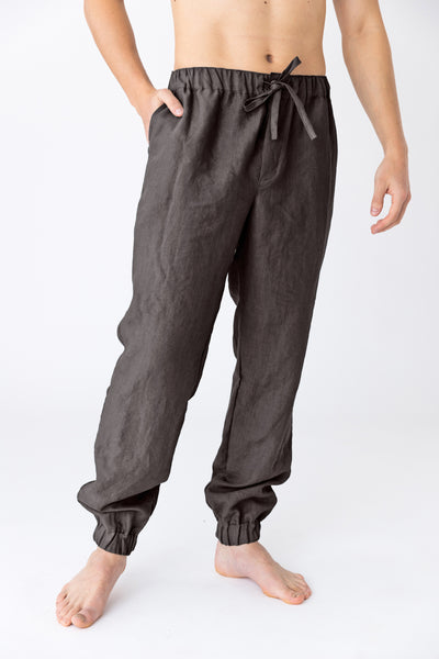 Pantalon en lin lavé “Gael” Gris Plomb #colour_gris-plomb
