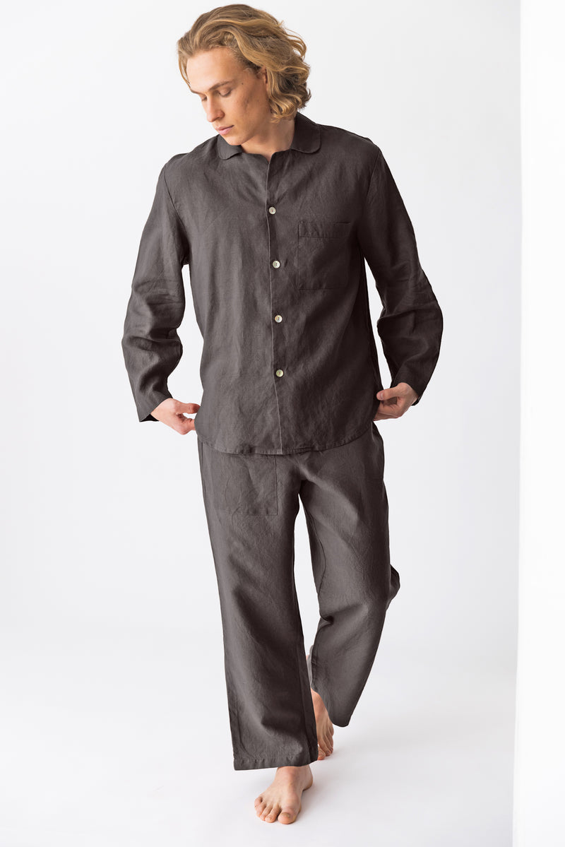 Pyjama en lin pour homme “Ronaldo” Gris Plomb 