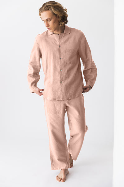 Pyjama en lin pour homme “Ronaldo” Vieux Rose #colour_vieux-rose