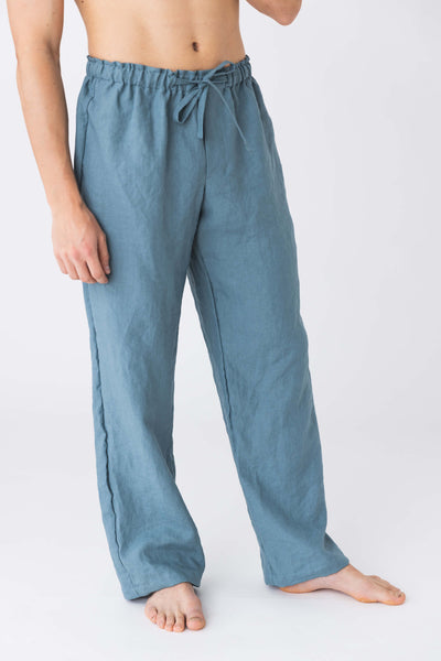 Pantalon de pyjama homme en lin “Diego” bleu-francais 2 #colour_bleu-francais
