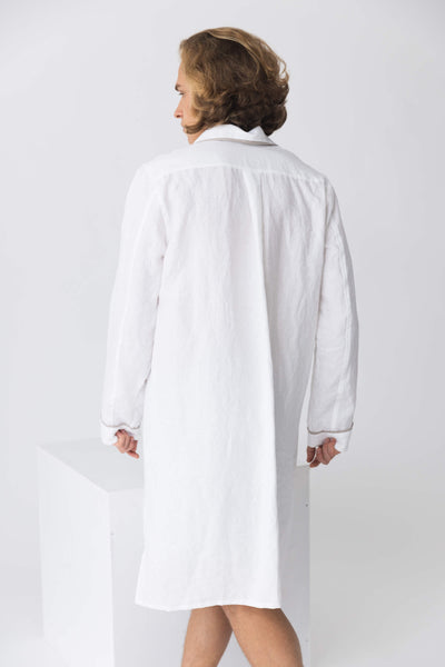 Chemise de nuit en lin lavé blanc-optique #colour_blanc-optique